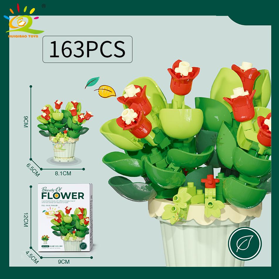 MOC Eternal Bouquet Micro Construction Blocks Flower Model DIY Home Desk Plant Decoration Assemble Block Toy Designed For Children