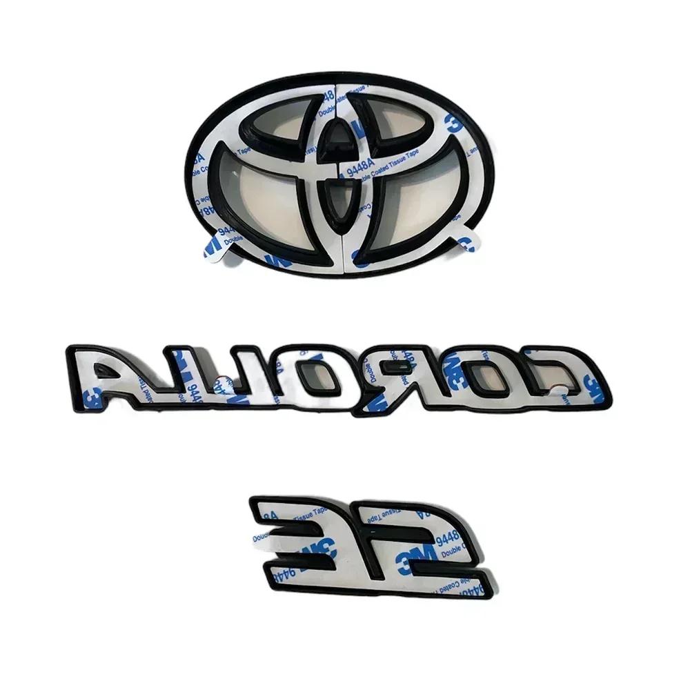3PCS 2020 2021 2022 2023 Suitable for TOYOTA COROLLA SE Glossy Black EMBLEM OVERLAY KIT