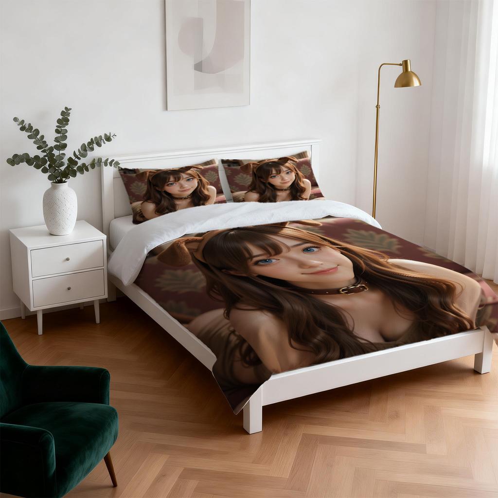 Euphoria Season 3 Woof Woof Print Duvet Cover Set No Filler Soft Microfiber Bedding Set For Teens Bedroom
