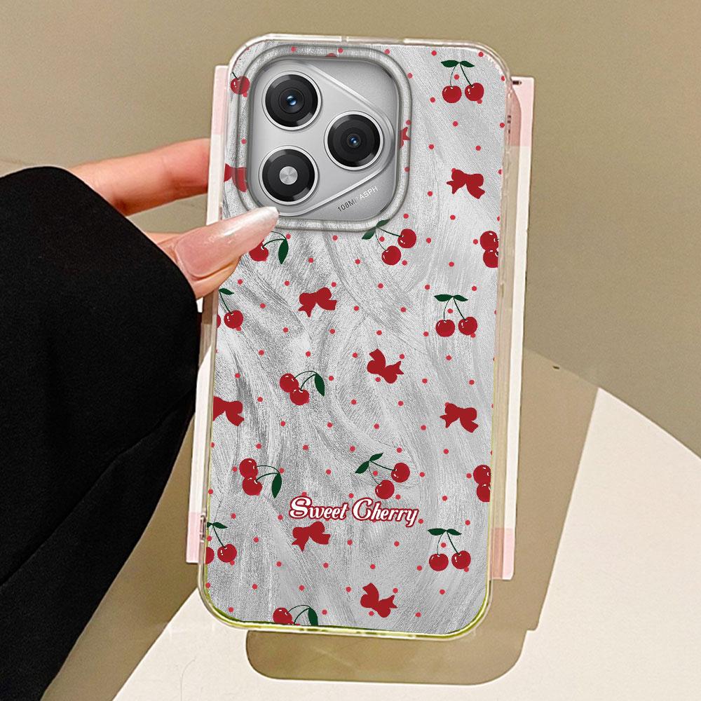 

Чехол для телефона с круглыми точками и вишневым фруктом для Honor 400 200 90 Smart Pro Magic7 6 5 70 Lite X9a X9c X8b X8a X8c X7c X7B X6b Honor 400 белый