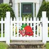 Whaline Strawberry Wooden Hanging Welcome Door Sign Summer Fruit Theme Wall Plague Seasonal Front Door Hook Sign Decoration Housewarming Gift Indoor
