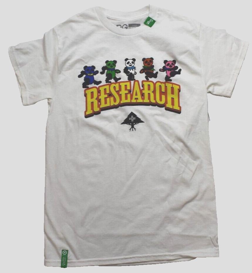 Lifted Research Group Mens LRG Grateful Pandas Dancing White Shirt NWT Small Unisex T-Shirt M