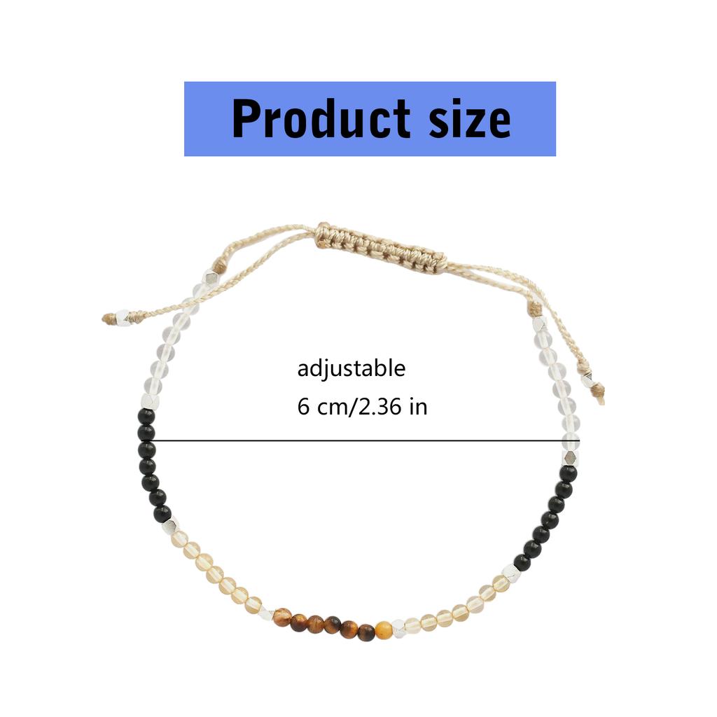 7 Chakra Beads Bracelet Natural Stone Braided Rope Healing Balance Bracelet Bangles with 2mm Beads Handchain for Women