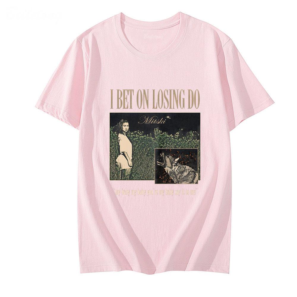 

Singer Mitski T-shirt 2025 Cotton High Quality Tee-shirt Comfortable Popular O-neck Tshirt Unisex Music Tees Tops L рожевий
