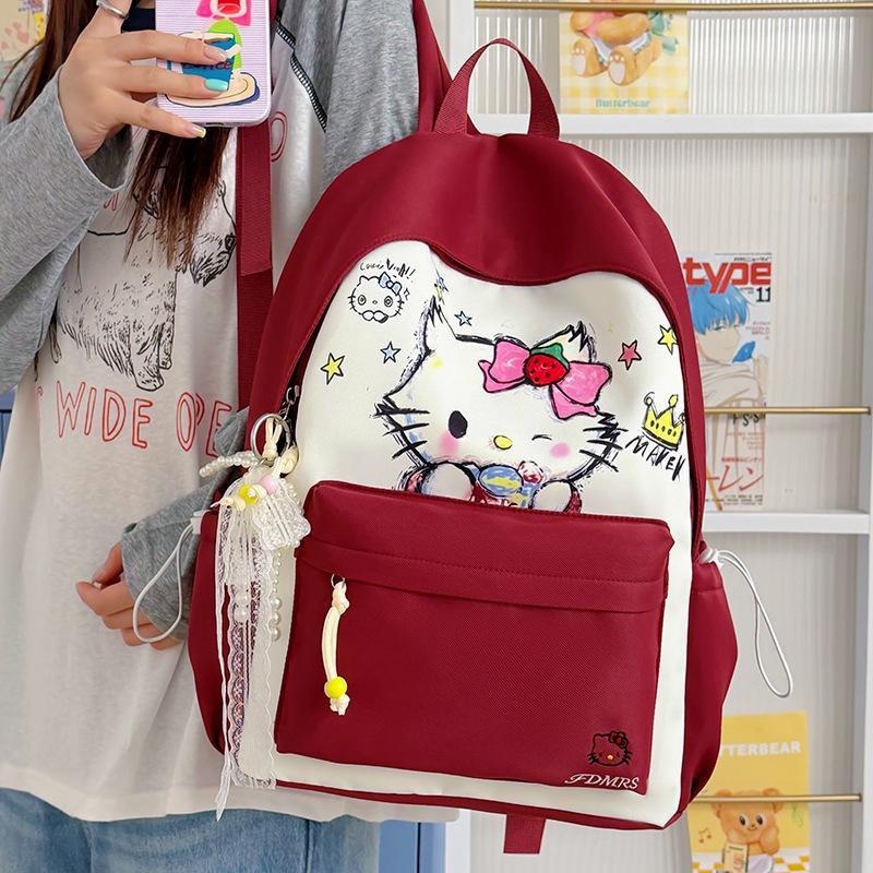 Schoolbag1011 new graffiti hellokitty schoolbag girl heart sweet sister backpack junior high school large capacity backpack