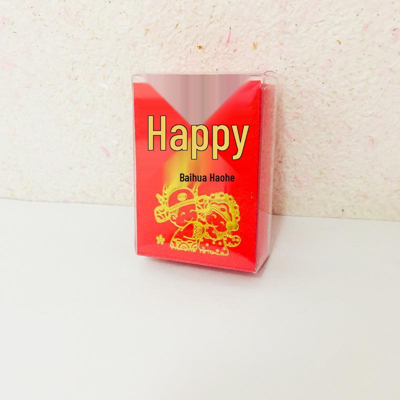 Mini Red Wedding Envelopes In Transparent Plastic Box - Lucky Money Envelopes