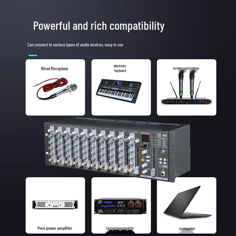 Runpu 12-Channel Audio/Video Conference Mixer (CN Version)