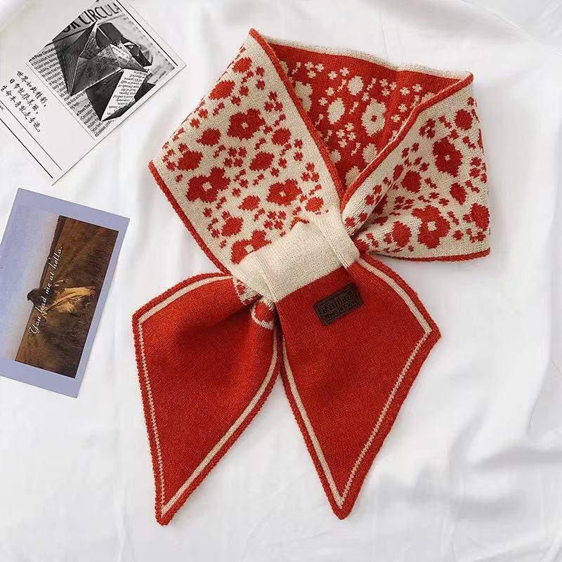 Women's Houndstooth Double-Sided Scarf Set - Thickened, Versatile, Autumn/Winter Neck Warmer