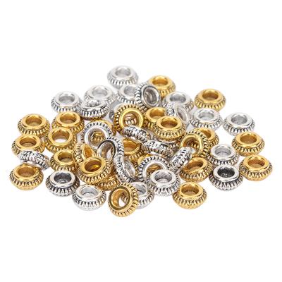 50pcs Zinc Alloy Hair Dreadlocks Rings Gold Silver Hair Beard Decoration Rings DIY Jewelry
