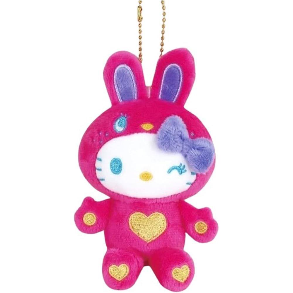 Hello Kitty Mascot Collection Colorful Bunny Magenta Plush Toy