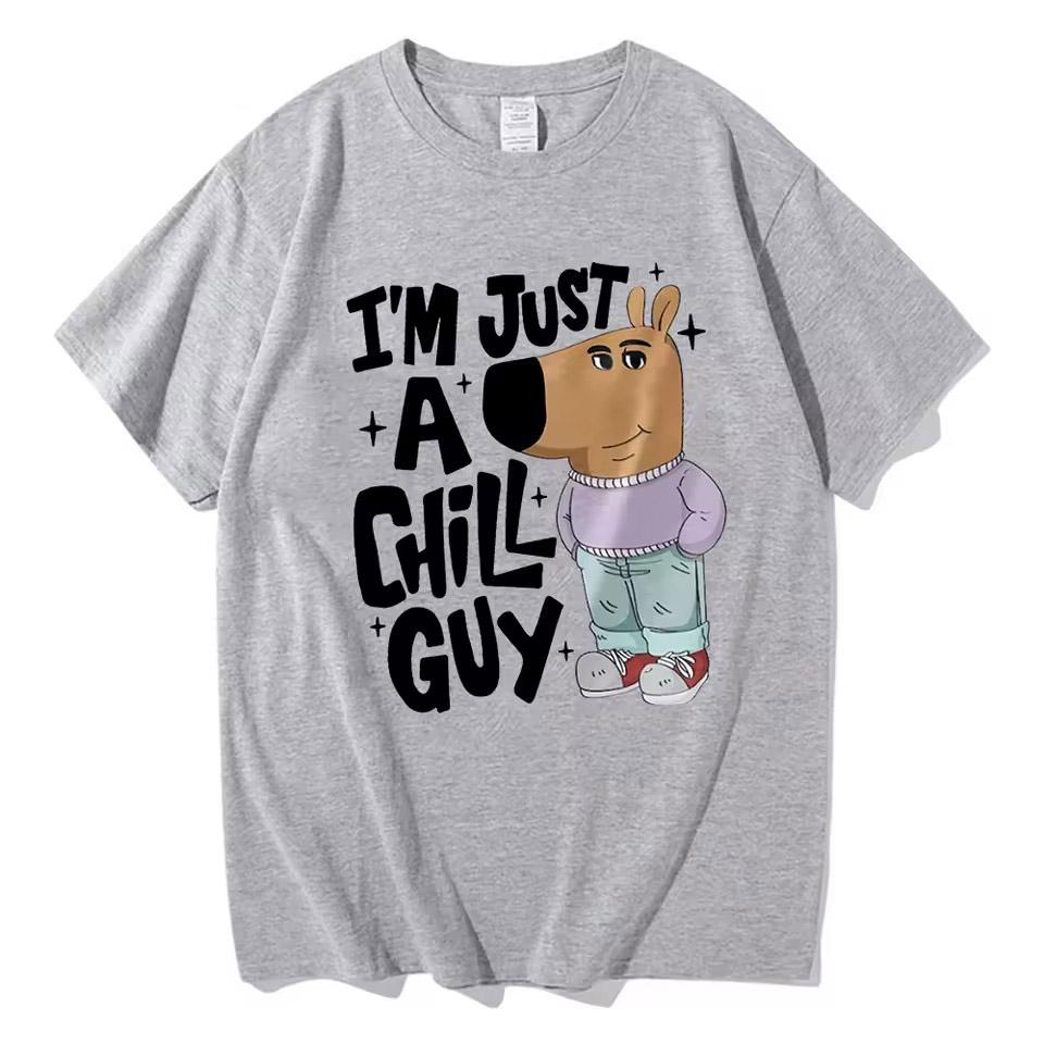 Just a Chill Guy Meme T shirt Vintage Men women Clothing Harajuku Clothes Kawaii Unisex Tops Cotton Clothes Graphic T Shirts