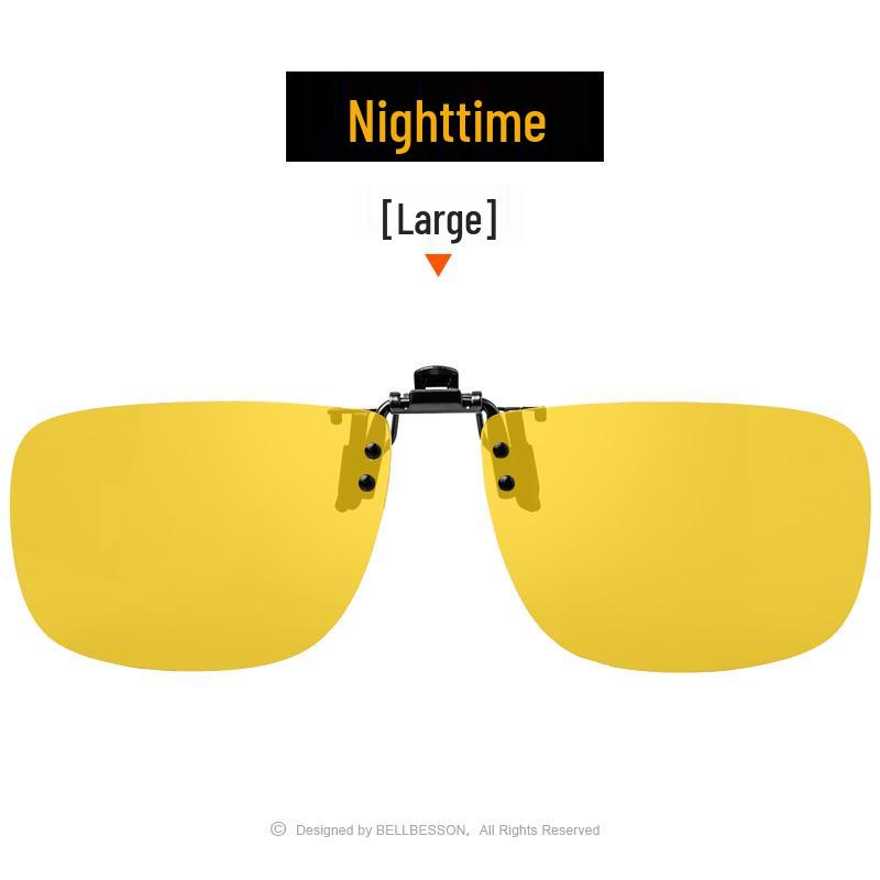 Polarisierte Nachtsicht-Aufsteckbrille, Blendfreie Brille für Tag/Nacht zum Autofahren für Myopie, Unisex