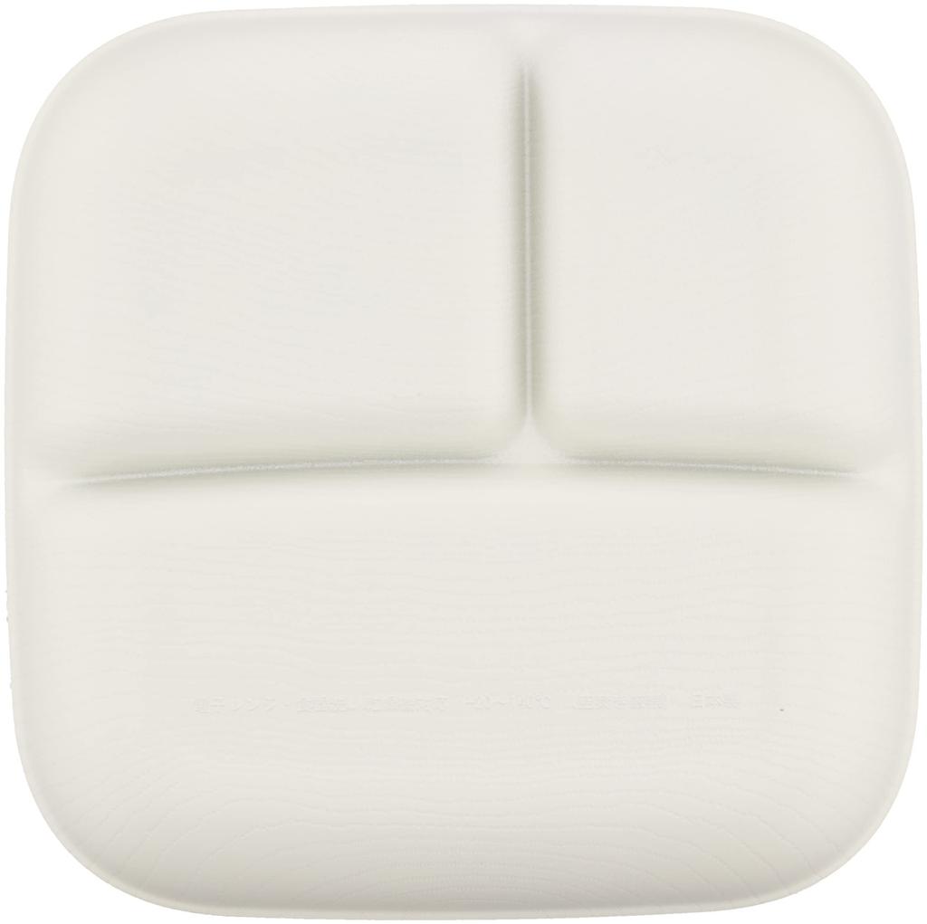 Masakazu Showa Issoecco Divided Wood Grain Single Clean Microwave and Dishwasher Made In Tableware for Outdoor Product 4967863 Plate, Resin, Square,