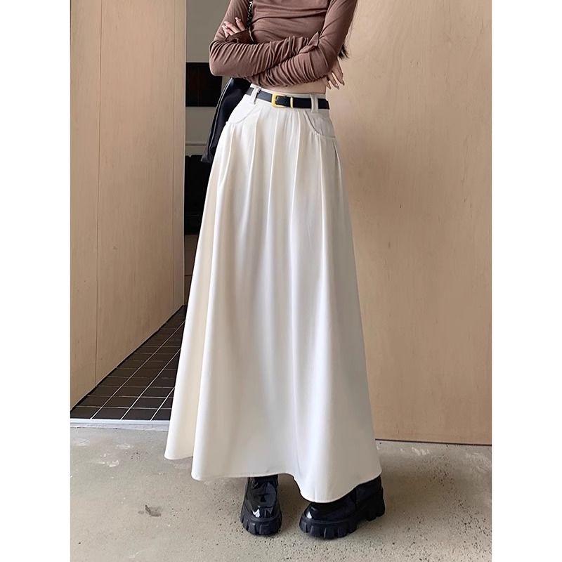2024 New High-Waist Slim A-Line Umbrella Skirt for Women - Korean Autumn Style