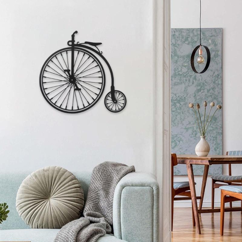 Metal Bicycle Wall Art Bike Artwork Hanging Decor Home Decorations for Living Room Study Bedroom Dinning Room Office
