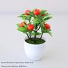 Artificial Potted Desktop Ornament: Green Plants & Money Fruit Bouquet