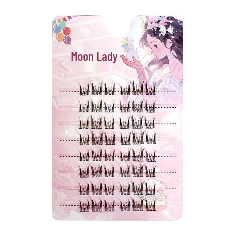 Yue Jiao Night Cat Elf Eyelashes - Natural, Segmented, Single Cluster Lashes for a Photogenic Cat Ear Look.
