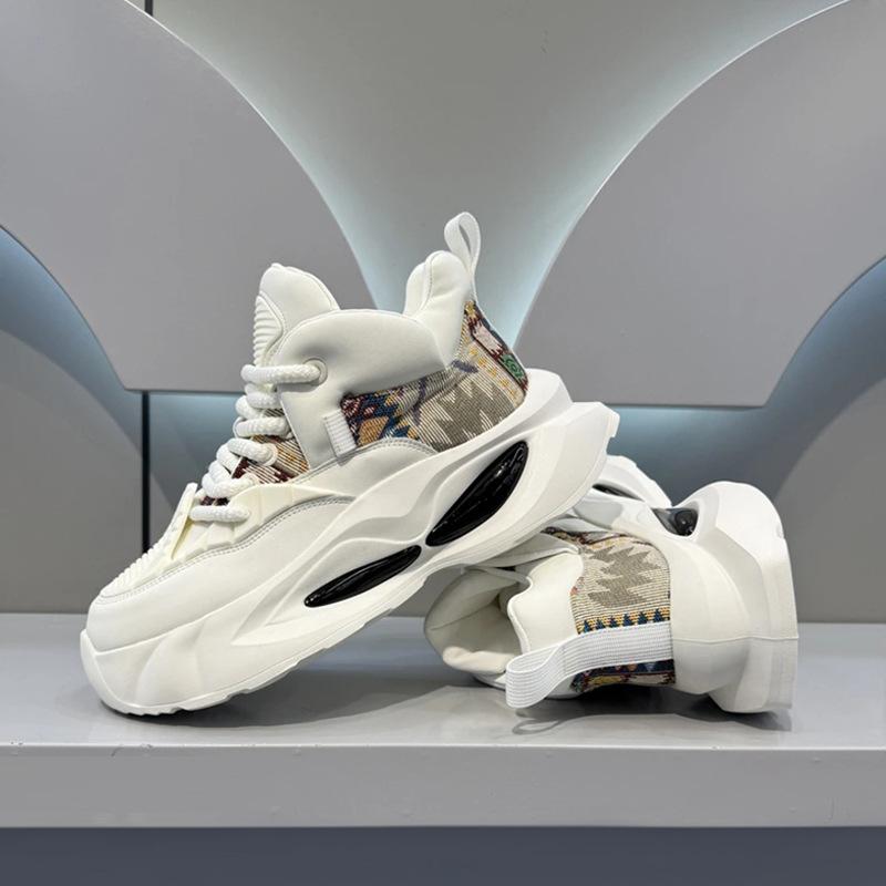 Men's shoes 2025 spring fashion versatile casual shoes platform non-slip wear-resistant dad shoes men's canvas sneakers