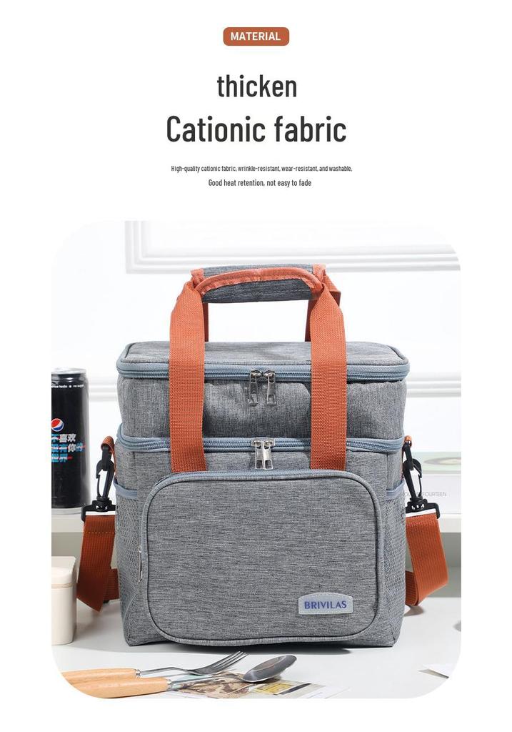 Crossbody Double-layer Insulated Picnic Lunch Bag