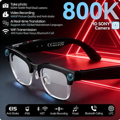 2026 Neue 8K HD KI Smarte Brille Herren Chat GPT 800MP Kamera Bluetooth Anruf KI Übersetzung Sprachassistent Steuerung Sonnenbrille Damen