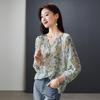 SOFSIL Women's Printed Silk Lantern Sleeve Blouse