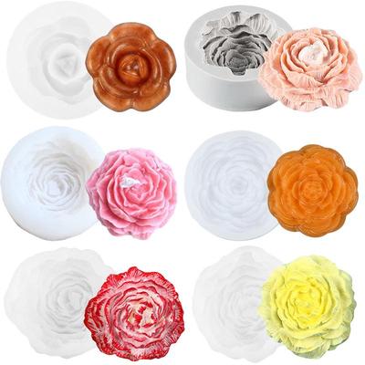 3D Peony & Rose Flower Silicone Mold for Candles, Diffusers, Soaps, and Epoxy Crafts