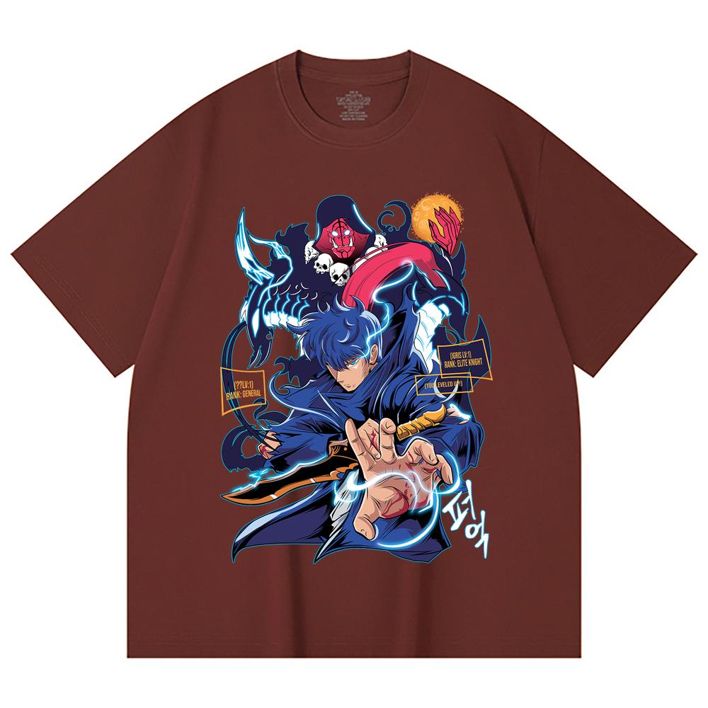 230 Gsm 100% Cotton Solo Leveling V14 Print Unisex Heavy Cotton T Shirt
