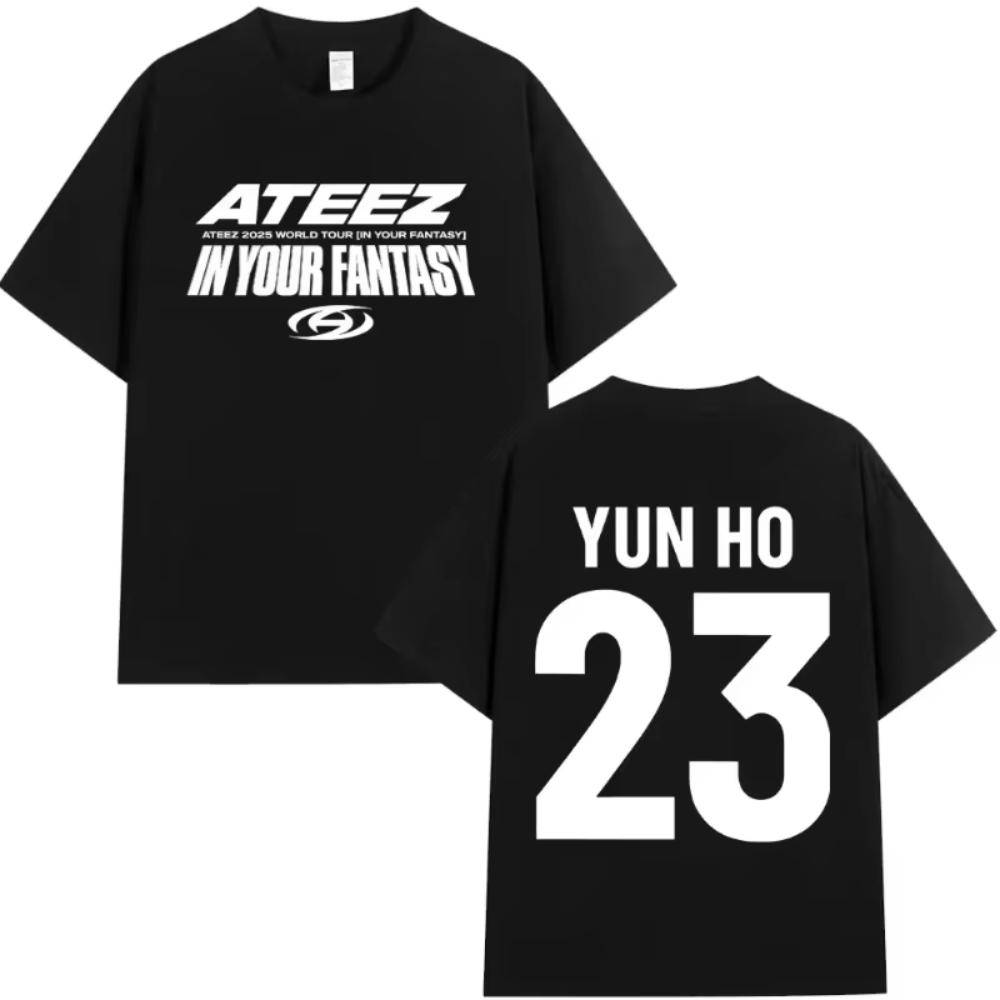 Ateez World Tour in Your Fantasy Men T-shirt Hongjoong Seonghwa Yunho Yeosang San Mingi Wooyoung Jongho Summer Women TShirt