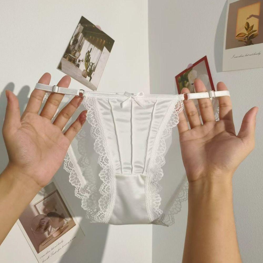 Low Waist Underwear for Women Bow Mesh Briefs Sweet Lace Panties  Girl