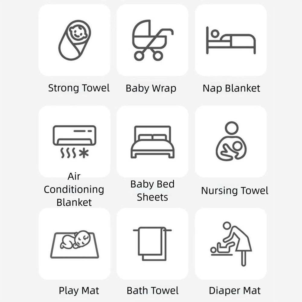 Breathable Gauze Baby Swaddle Blanket Double-Layered Baby Quilt Gauze Wrap Blanket  For Newborn