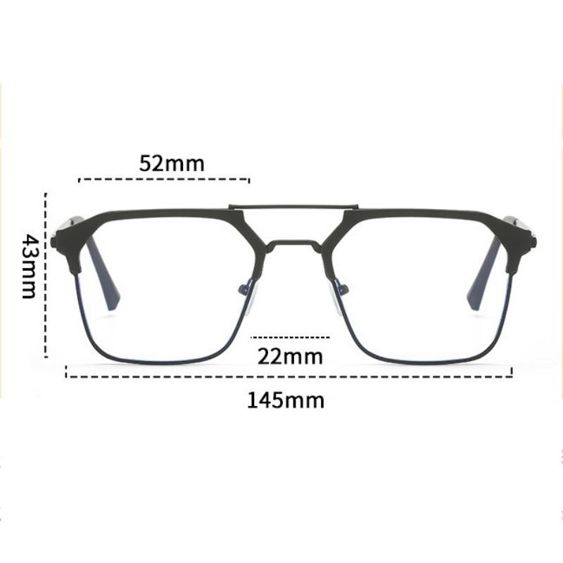 Non-polarized Men Square Half Frame Photochromic Glasses Double Beam Frame Shades Sunglasses Unisex Outdoor Color Changing Eyewear