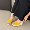 Fashion Fashion Platform Ladies Wedges Slippers Shoes Round Toe Footwear Thick Soled Women Wedges Slippers Shoes Female Slides Sandals
