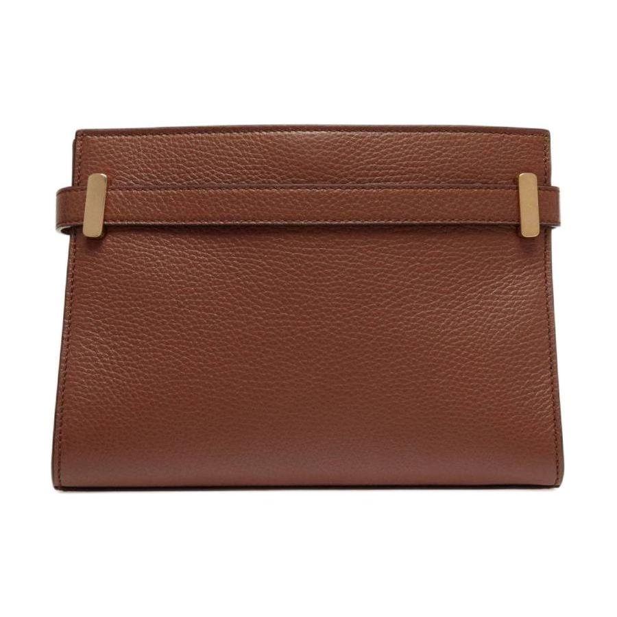 Bally Carriage Gold Metal Accessories Detachable Shoulder Strap Pebbled Leather Crossbody Shoulder Bag Women Bags Brown 6306825