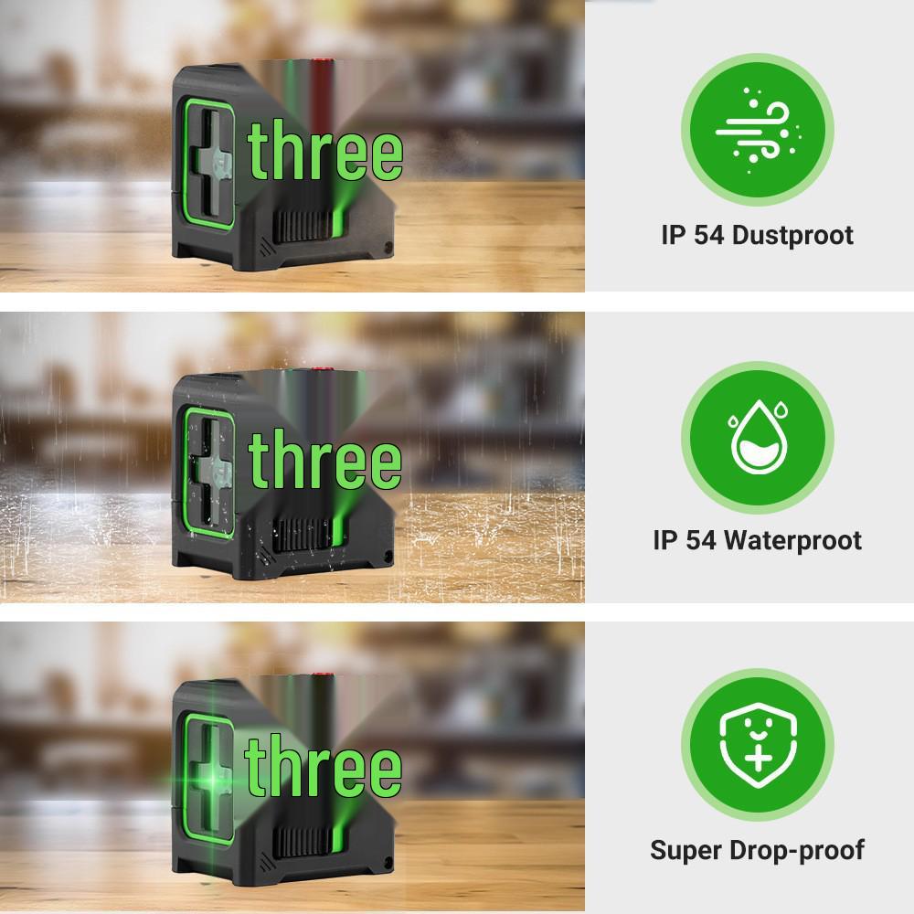 Компактний 2-лінійний зелений лазерний рівень з яскравим світлом та автоматичним кресленням ліній