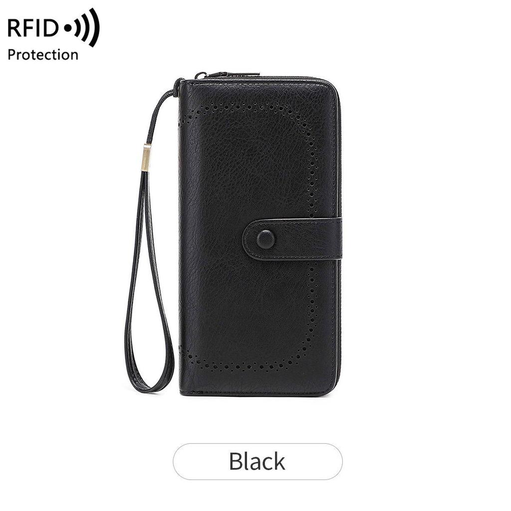 Retro-RFID-Akkordeon-Geldbörse für Damen mit Diebstahlschutz – großes Fassungsvermögen, grenzüberschreitender Stil