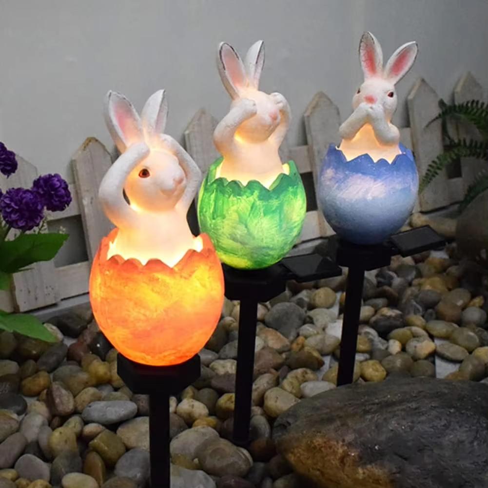 Resin Bunny Stake Light for Garden Decoration