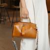 Genuine Leather Women's Bag New Fashionable Top Vegetable Tanned Cowhide Shoulder Bag Korean Style Versatile Hand Crossbody Bag