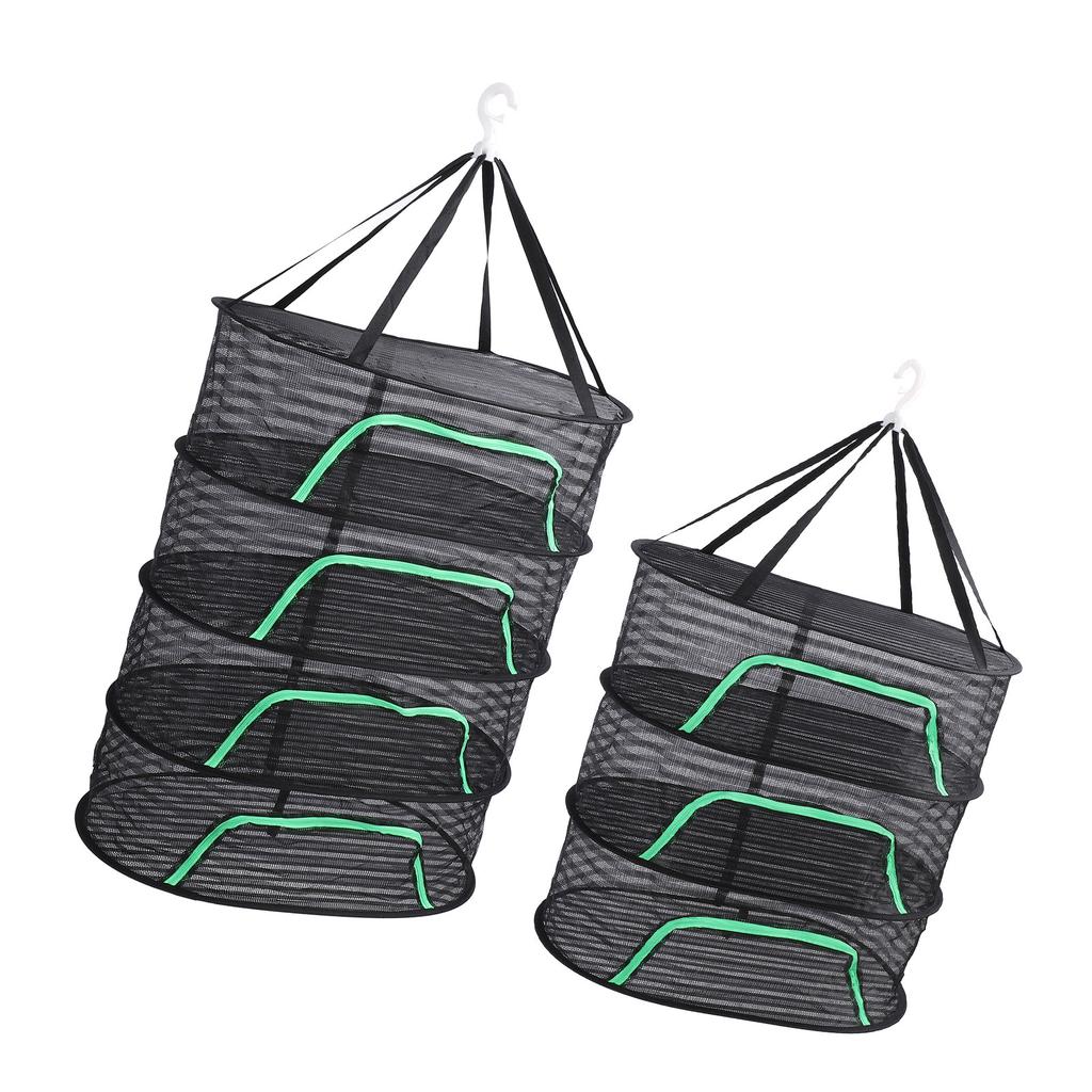 Hanging Drying Mesh with Zipper Breathable Polyester Foldable Hanging Mesh Drying Rack for Fish Vege