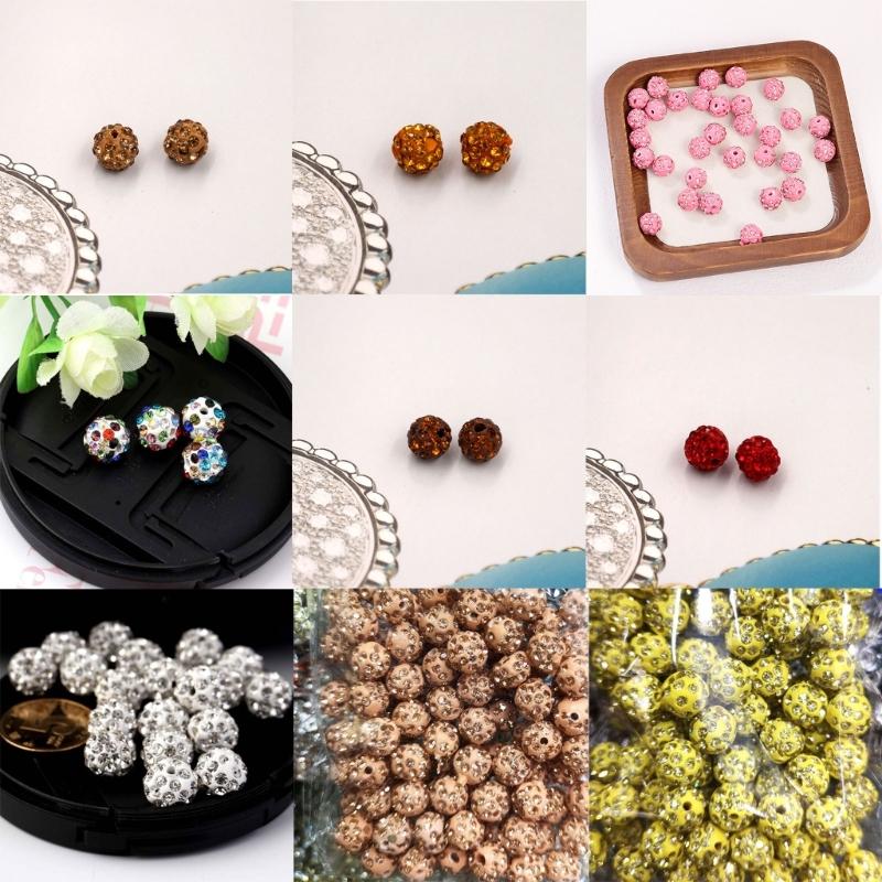 Set of 100 Assorted Color Craft Beads 10mm Disco Ball Clay Bead Jewelry Supplies