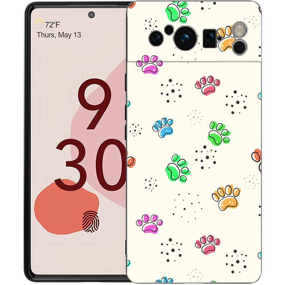 Cute Cat Dog Paw Love Phone Case For Google Pixel 8 7 6 Pro 6A 7A 5G Soft Silicone Shockproof TPU Black Cover Fundas