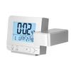 LED Multifunction Projection Digital Alarm Clock with Temperature Humidity Display USB Charging 180 Degree Rotatable for Bedroom   Silver 14cm