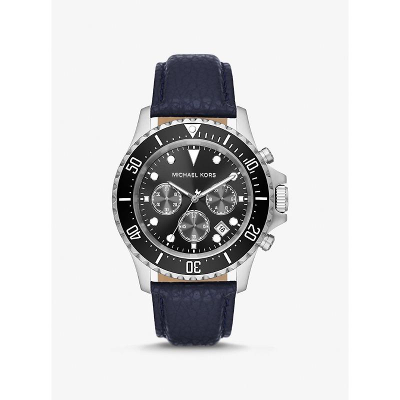 

Мужские часы Michael Kors Oversized Everest серебристого тона с фактурной кожаной отделкой MK9091 тёмно-синий