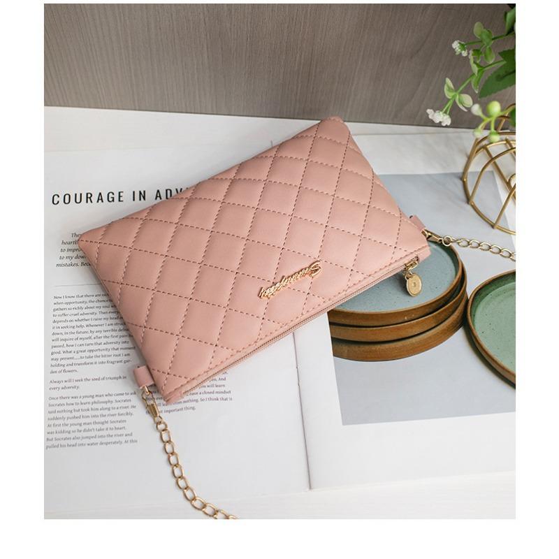 Small Bag, Diamond Grid Shoulder Bag, Women's Makeup Bag