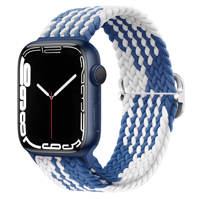 Elastic Woven Nylon Band F Smart Apple Watch Band 40 41 44 45MM Iwatch SE8 7 5 6 , Alloy Buckle Sport Soft Breathable Accessories Strap Blet Bracelet