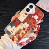 Bracelet Chain Painted Phone Case For iPhone 16 11 12 13 14 for 12 14 16 Pro 14 16 Pro Max Cute Pattern Hard Cover With Lanyard