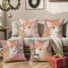 Oil painting style Anime Pillow Case Anti-dustmite Pillowcase Invisible zipper silky Sofa cushion cover