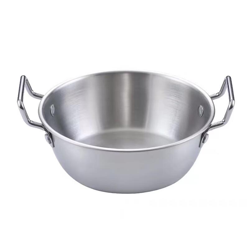 Korean Style Gold Stainless Steel Double-Handled Salad Bowl Set