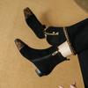 Fashion 2025 NEW Autumn Women Boots Kid Suede Women Shoes Square Toe Chunky Heel Concise Western Chelsea Boots Modern Boots Ladies Shoes