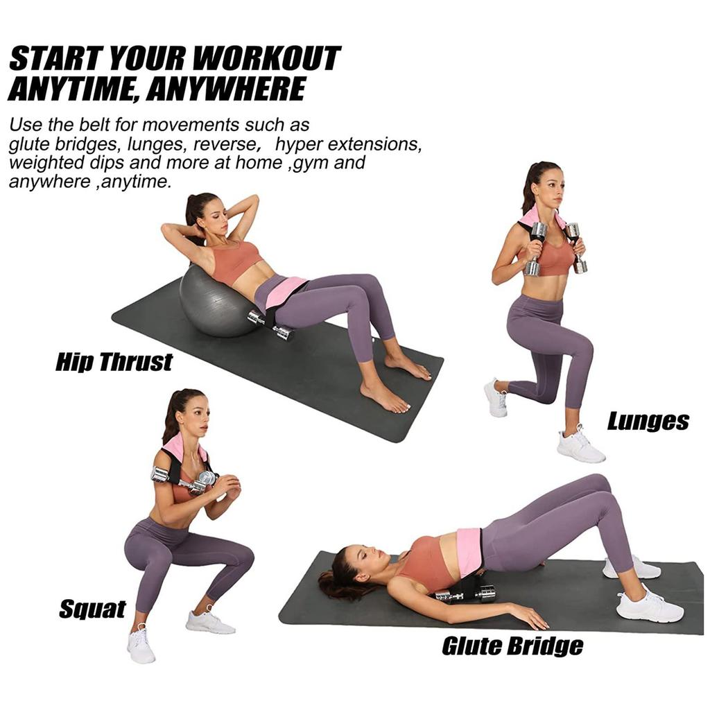 Hip Thrust Belt Dumbbell Weight-bearing Fitness Exercise Hip Training Belt Hip Belt Cushion