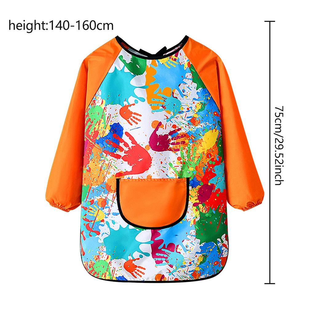 Kids Boys Girls Art Painting Waterproof Drawing Crafts Kindergarten Coat Long Sleeved Apron Feeding Smock For Children Aprons